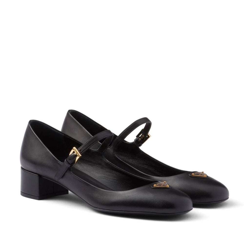 New PRADA Leather Mary Jane Ballerina Pumps - Nero $1,120 40 - Picture 3 of 14